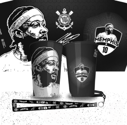 Kit Copo Patch Memphis 10 + Cordão - Copos Colecionáveis